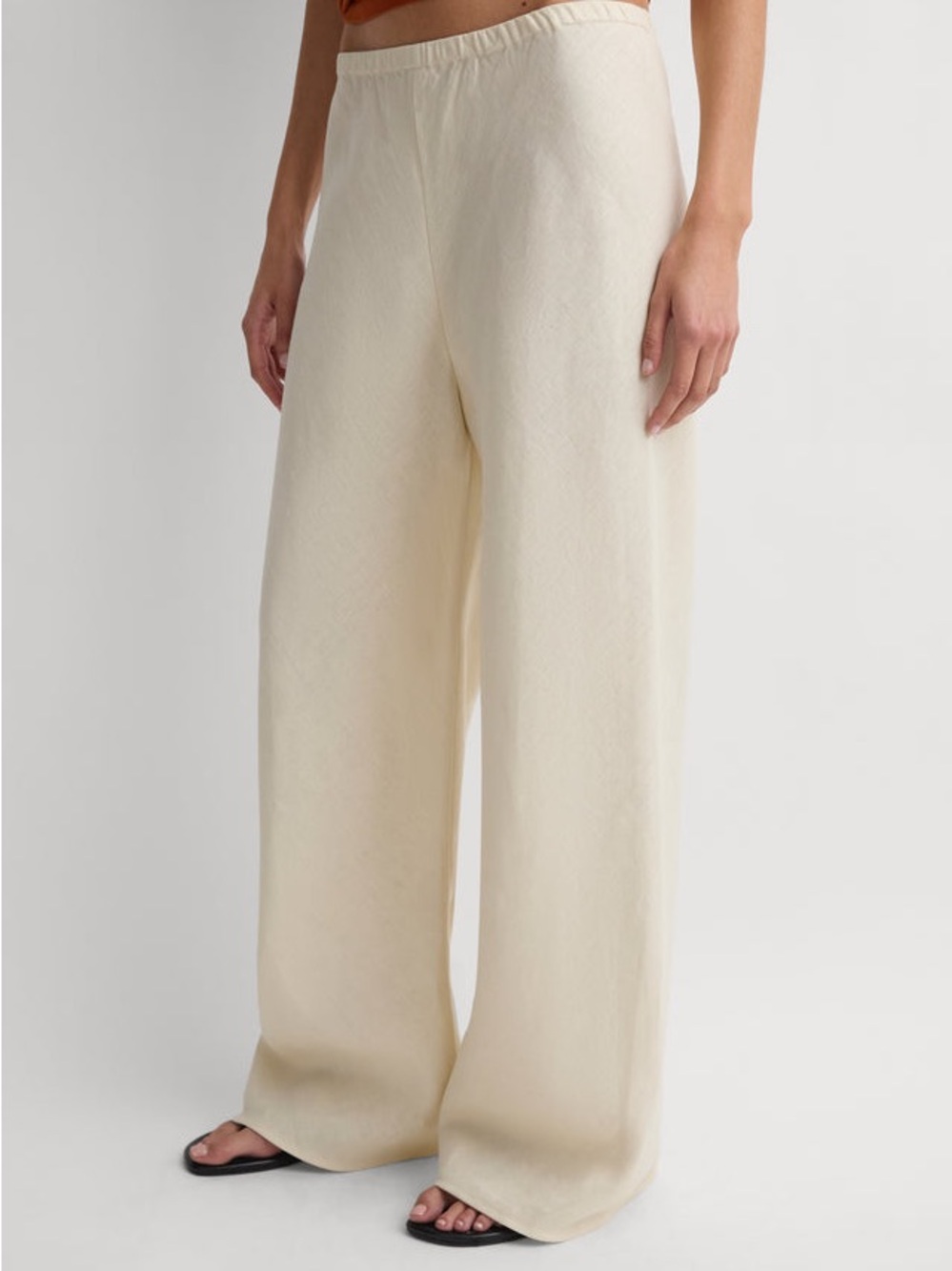 Faithfull the Brand Cream Wide-Leg Elastic-Waist Pants